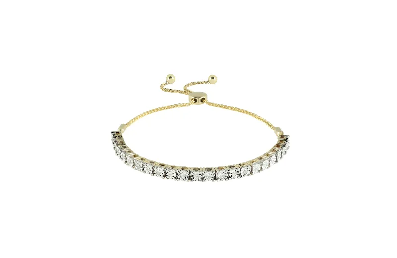 women's bracelets with bold design -1/3 ctw Diamond Bolo Tennis Bracelet in Yellow Gold